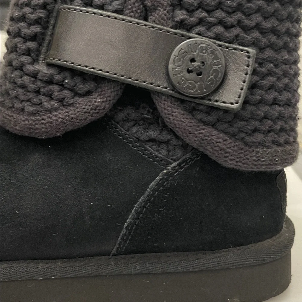 UGG SHAINA BLACK KNIT BOOTS WOMENS SIZE 6 - Picture 4 of 13